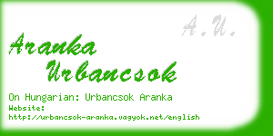 aranka urbancsok business card